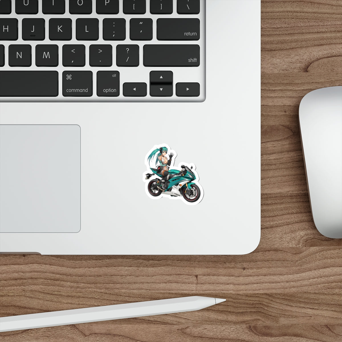 Biker Hatsune Miku Waterproof Sticker - Vocaloid Premium Vinyl Decal - Anime Car Decal - Laptop Sticker