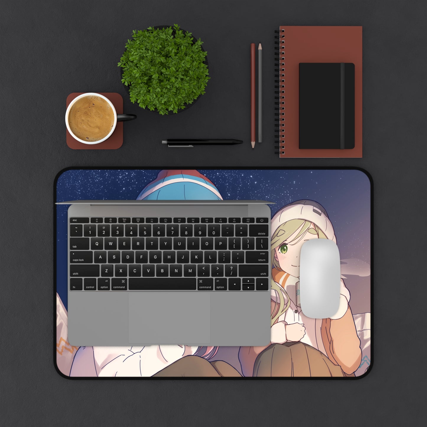 Yuru Camp Desk Mat - Laid Back Camp XXL Gaming Mousepad - Non Slip Yurucamp Playmat - Kawaii Anime Gift - Nadeshiko and Aoi