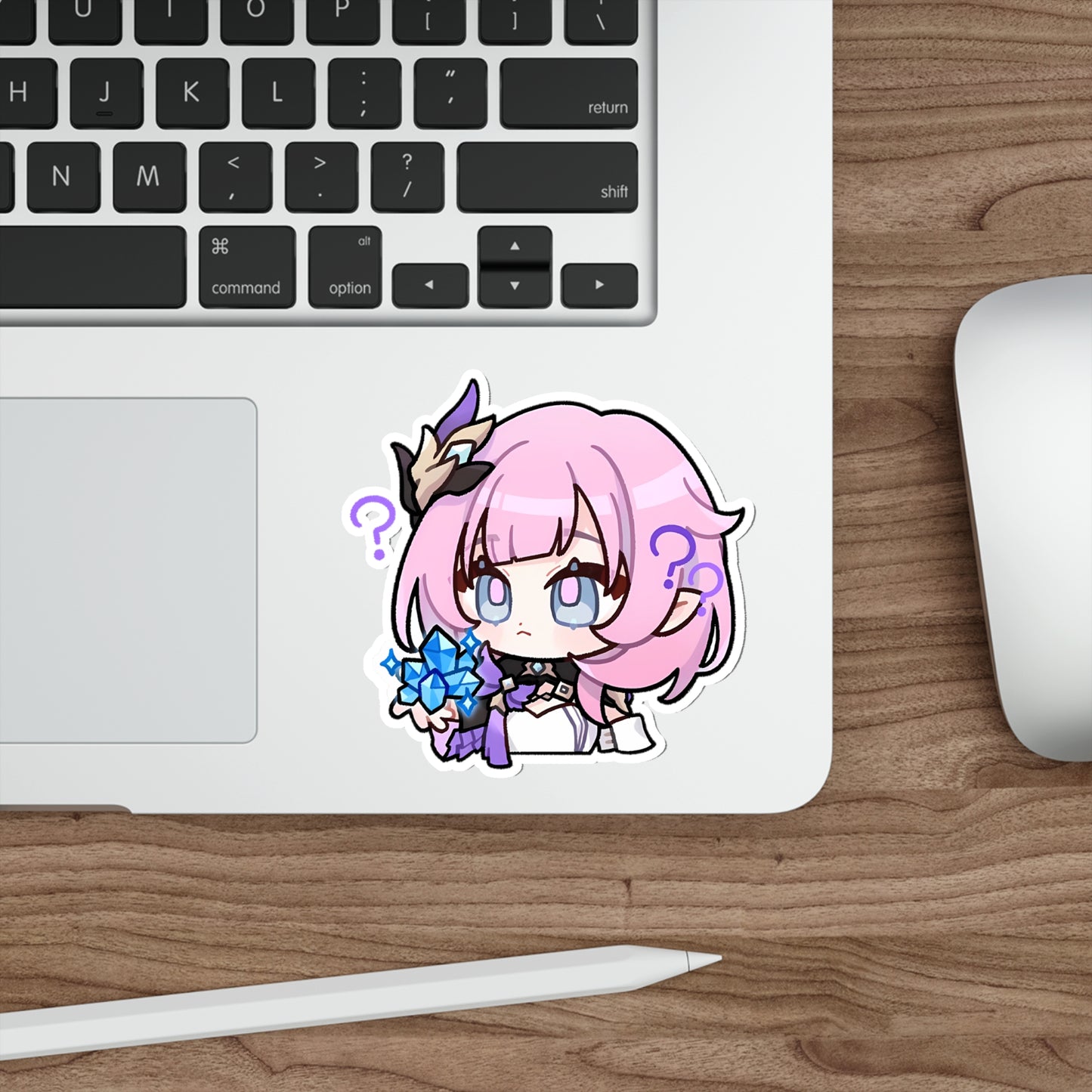 Chibi Elysia Honkai Impact 3rd Waterproof Sticker - Premium Gaming Vinyl Car Decal