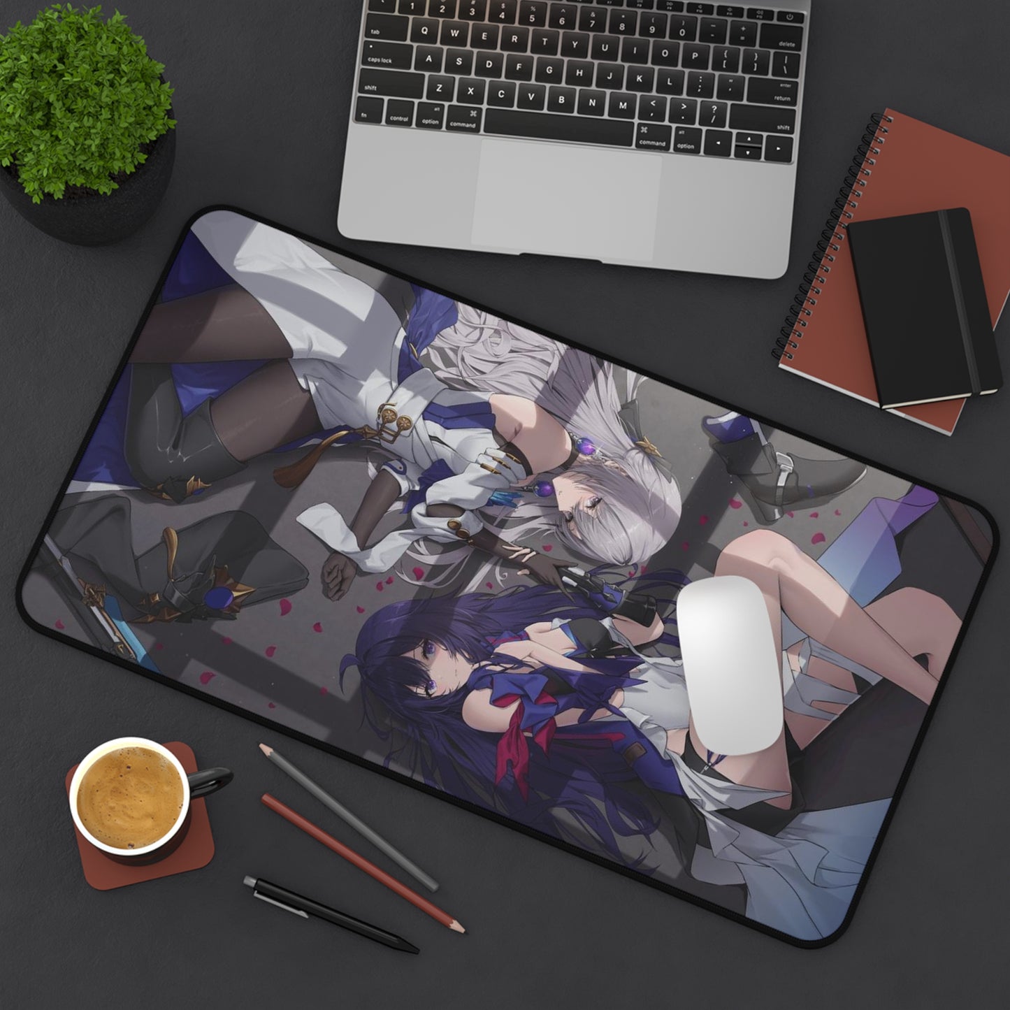 Honkai Star Rail Bronya Rand and Seele Desk Mat - XXL Gaming Mousepad - Nonslip Card Playmat