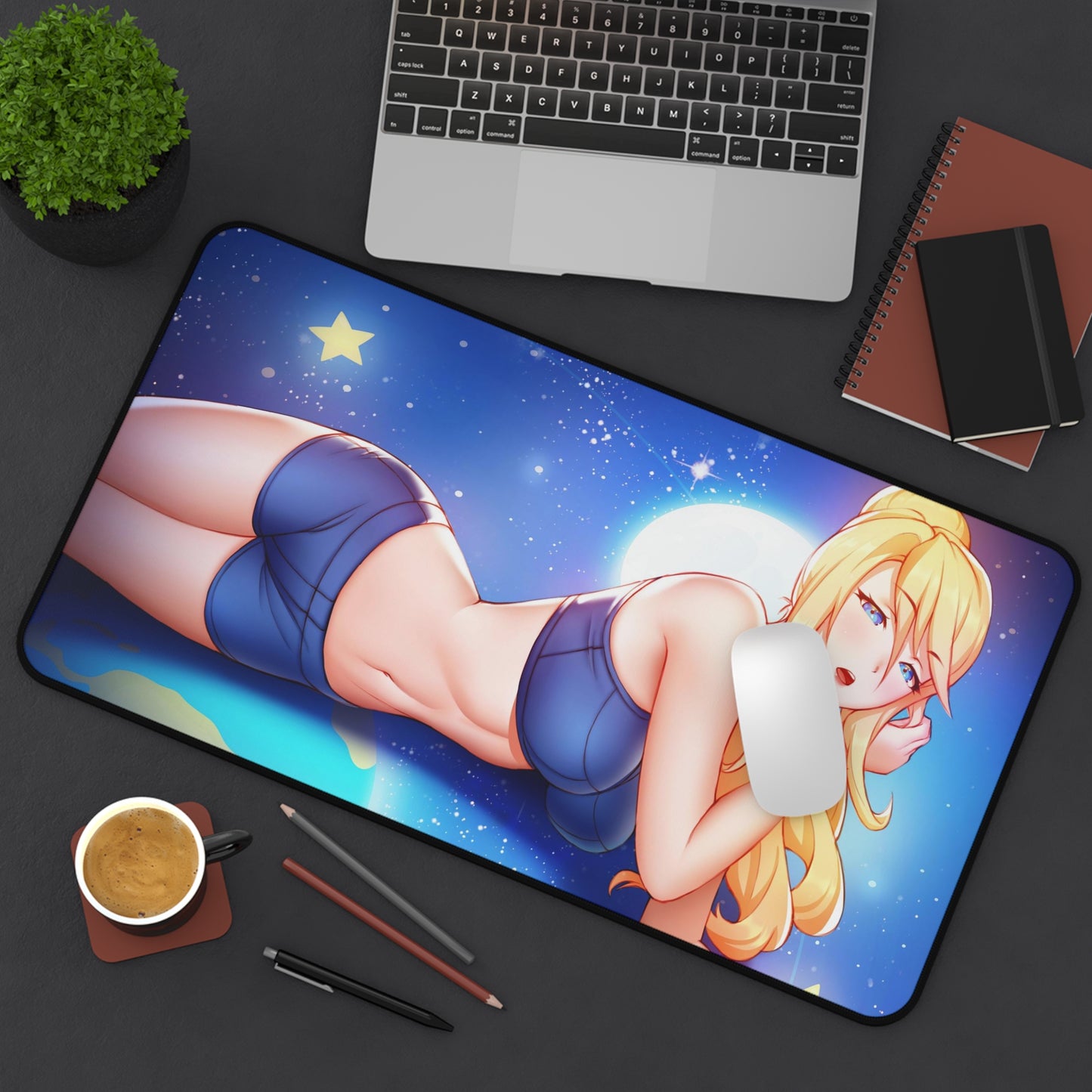 Sexy Waifu Samus Mousepad - Large Super Metroid Ecchi Desk Mat - XL Gaming Mouse Pad - Card Playmat