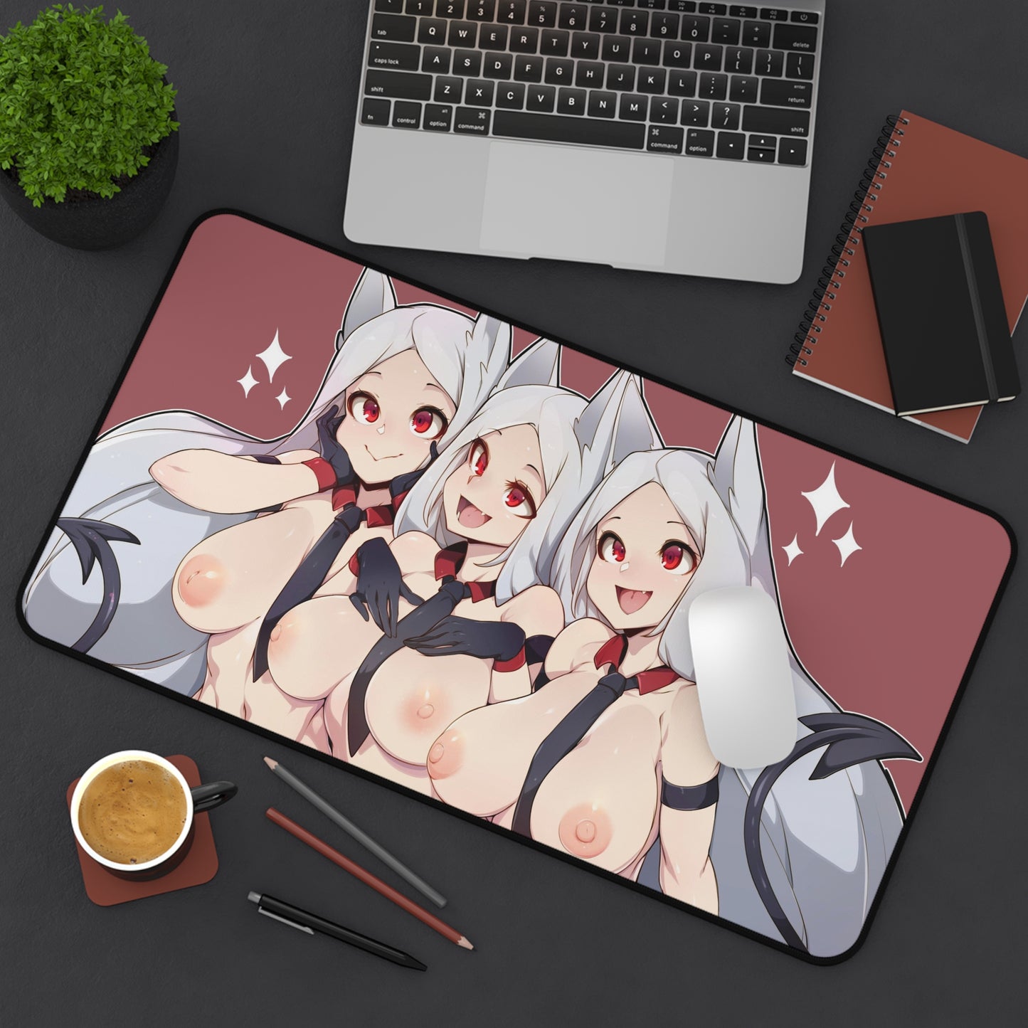 Cerberus Helltaker Boobs Desk Mat - Ecchi Mousepad - MTG Playmat