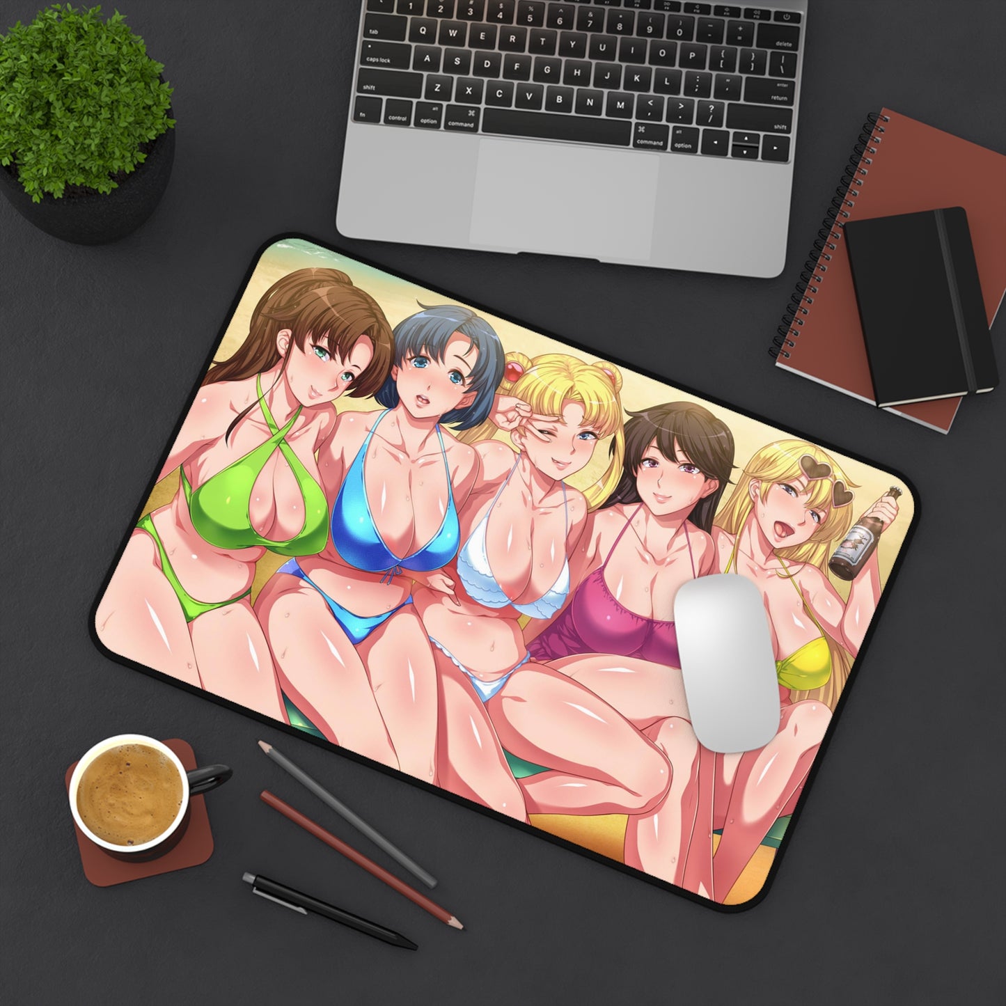 Sailor Moon Desk Mat - Ecchi Bikini Waifus Anime Mousepad - Non Slip Sexy Manga Playmat