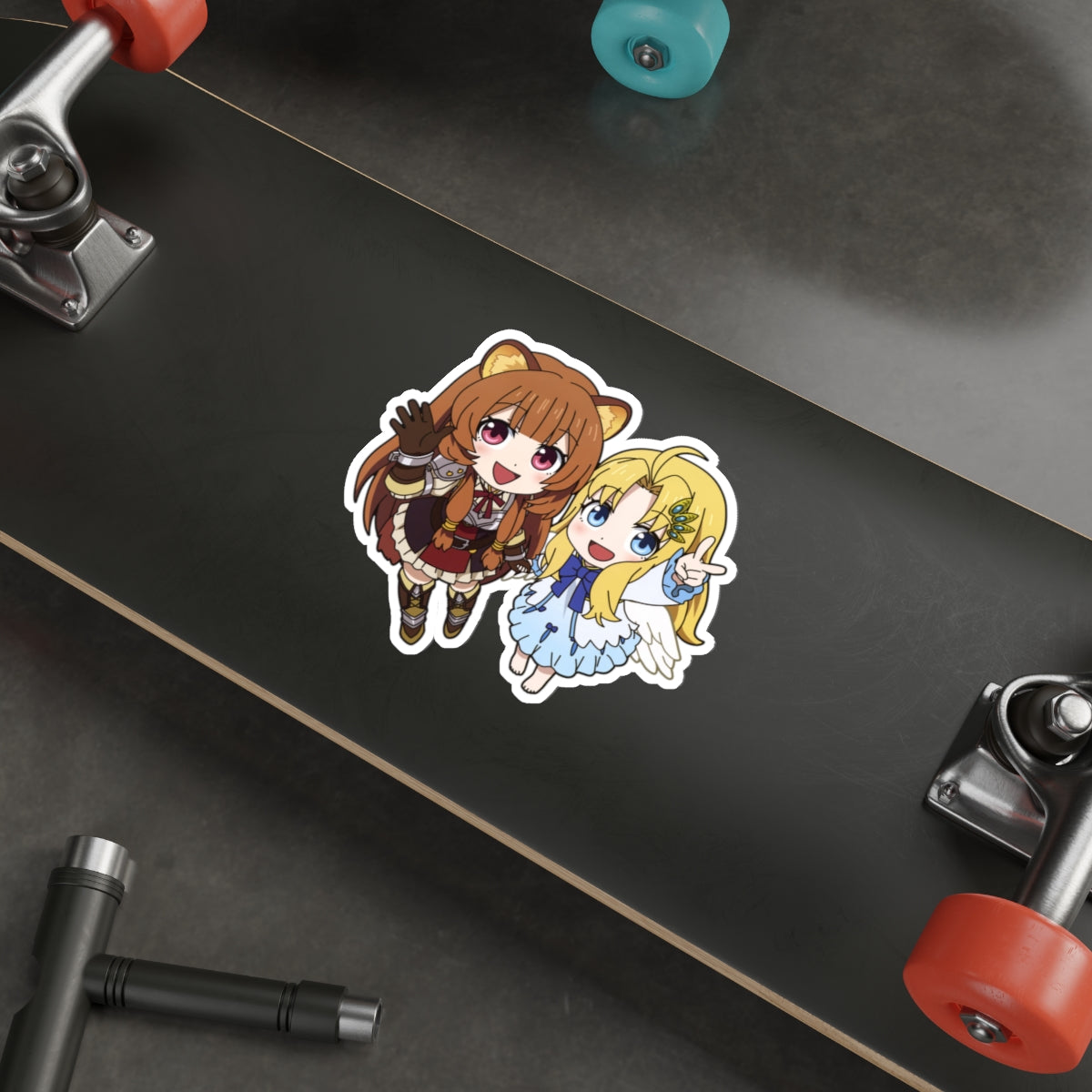 The Rising of the Shield Hero Waterproof Sticker - Chibi Raphtalia and Firo Anime Vinyl Decal - Car Bumper Sticker - Laptop Sticker