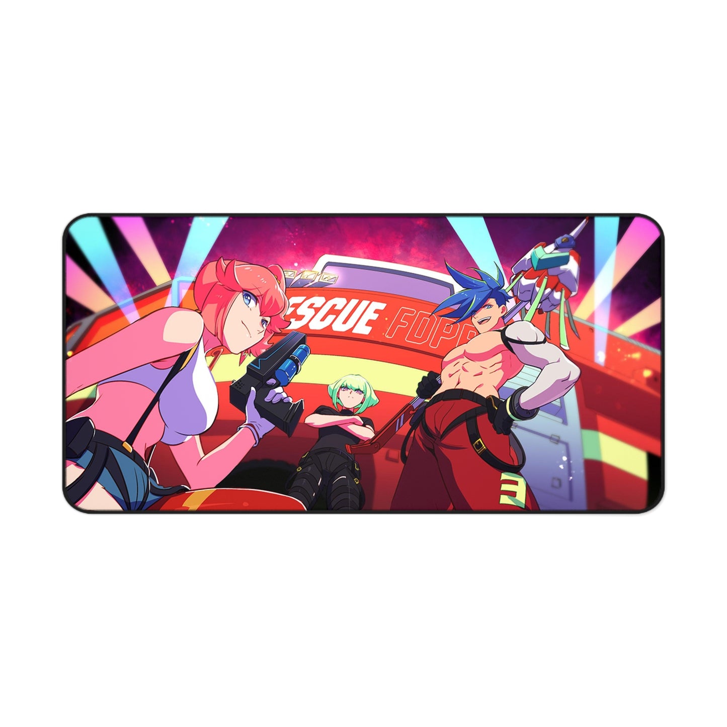 Promare Desk Mat - Promare Anime Mousepad - Non Slip Manga Playmat - Aina Lio and Galo