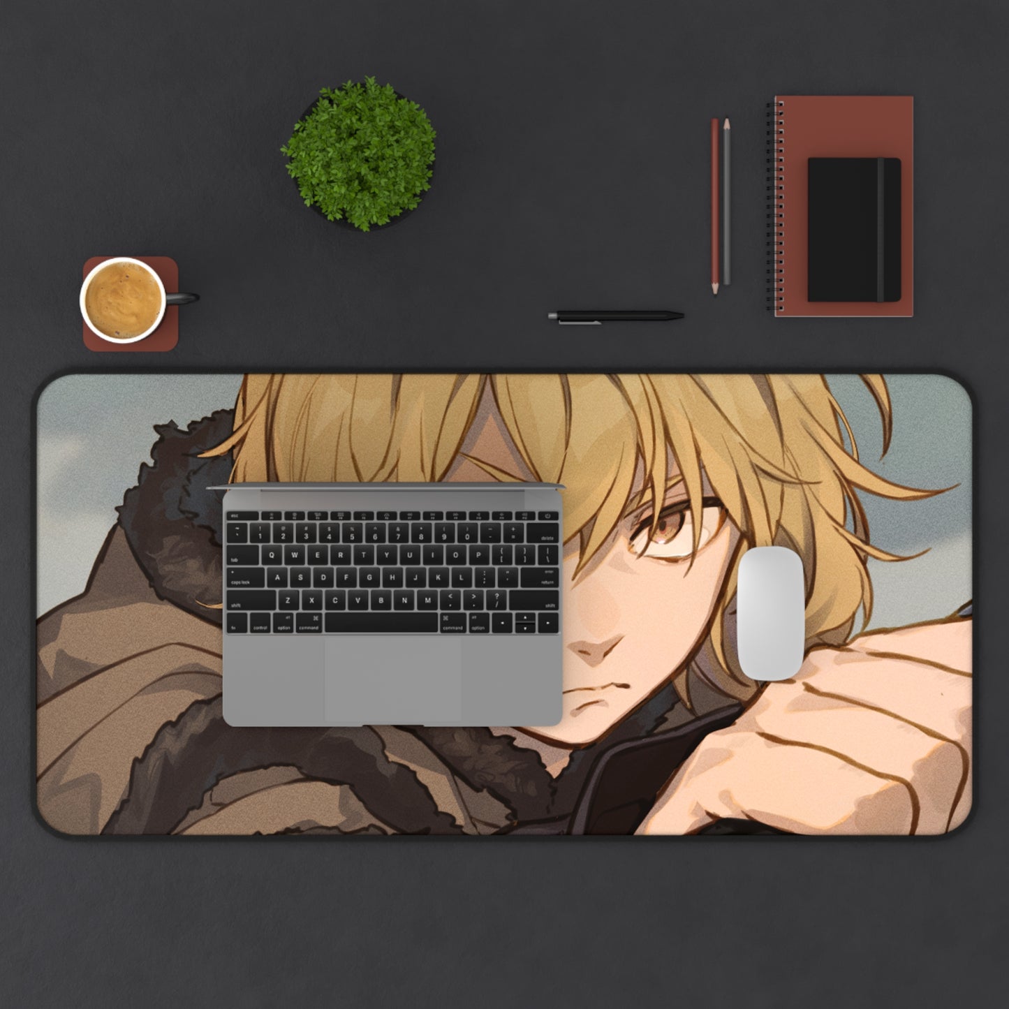 Vinland Saga Thorfinn Desk Mat - Viking Anime Mousepad - XXL Gaming Mousepad - Non Slip Manga Playmat - Norse Gift