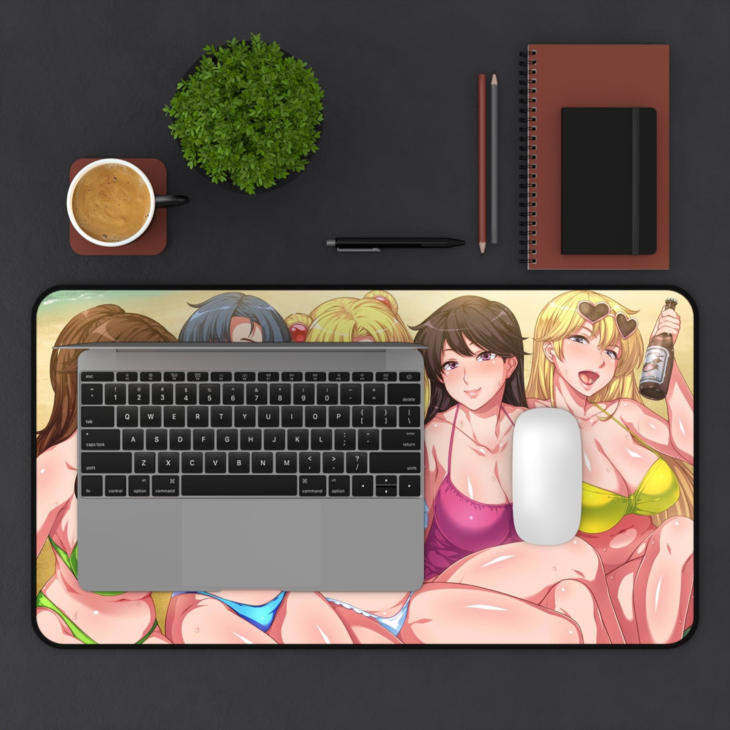 Sailor Moon Desk Mat - Ecchi Bikini Waifus Anime Mousepad - Non Slip Sexy Manga Playmat