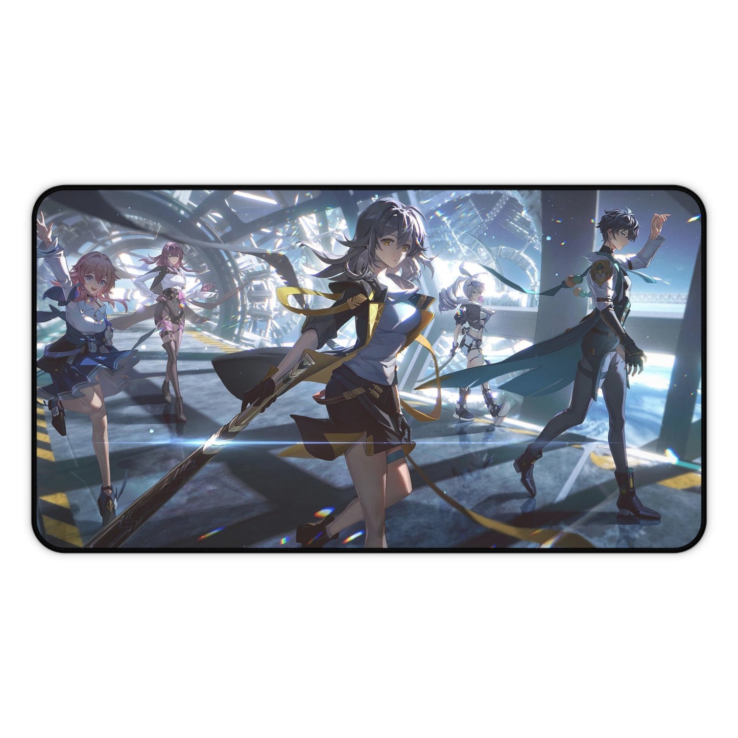 March 7Th Trailblazer Danheng Silver Wolf Honkai Star Rail Desk Mat - XXL Gaming Mousepad - Nonslip Card Playmat