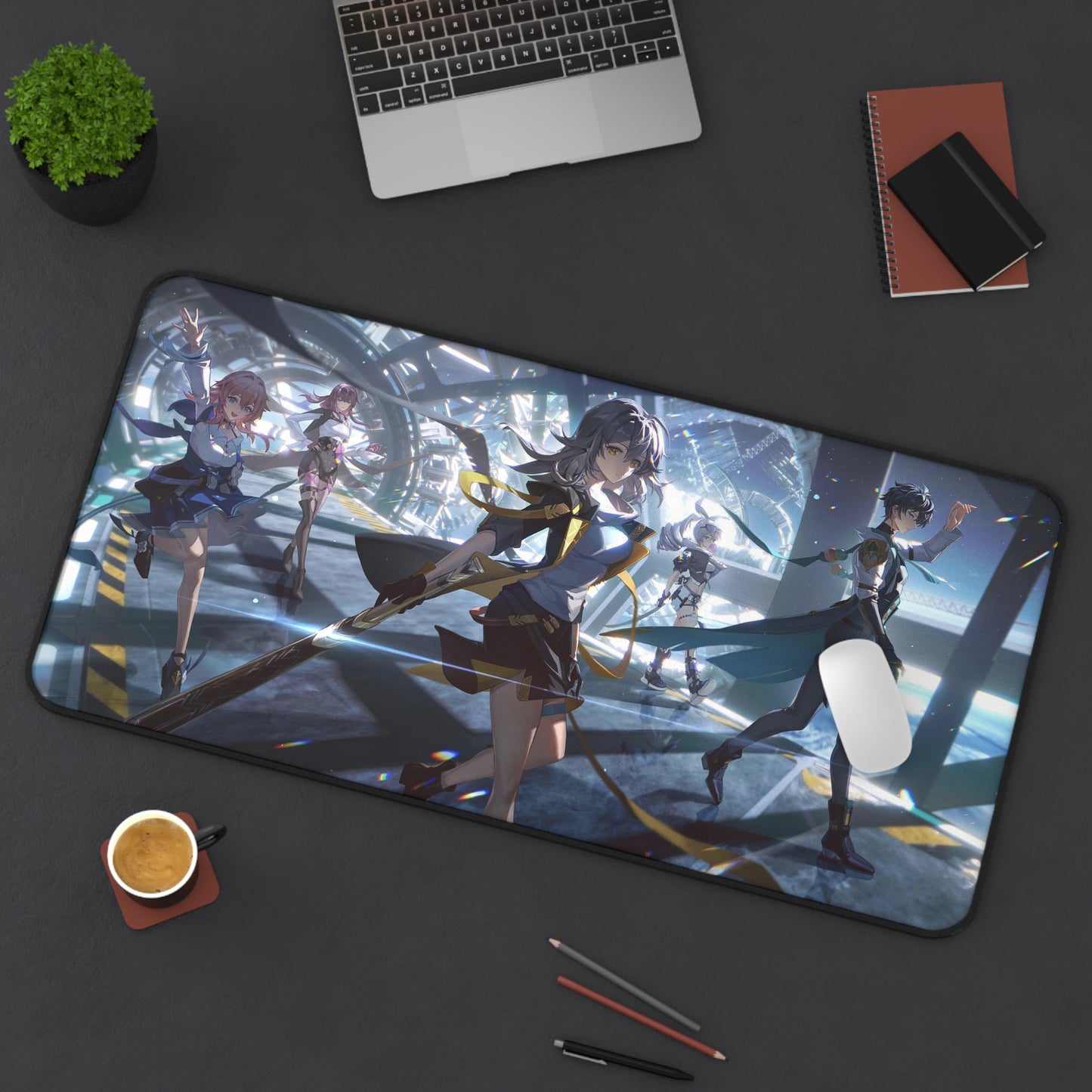 March 7Th Trailblazer Danheng Silver Wolf Honkai Star Rail Desk Mat - XXL Gaming Mousepad - Nonslip Card Playmat