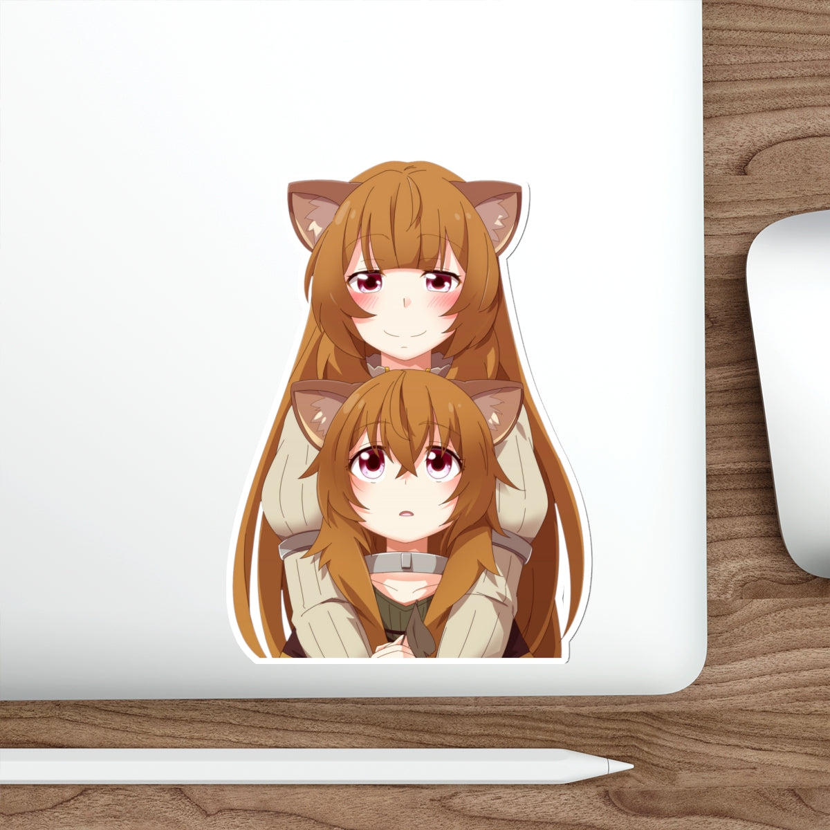 The Rising of the Shield Hero Waterproof Sticker - Raphtalia and Chibi Raphtalia Anime Vinyl Decal - Car Bumper Sticker - Laptop Sticker