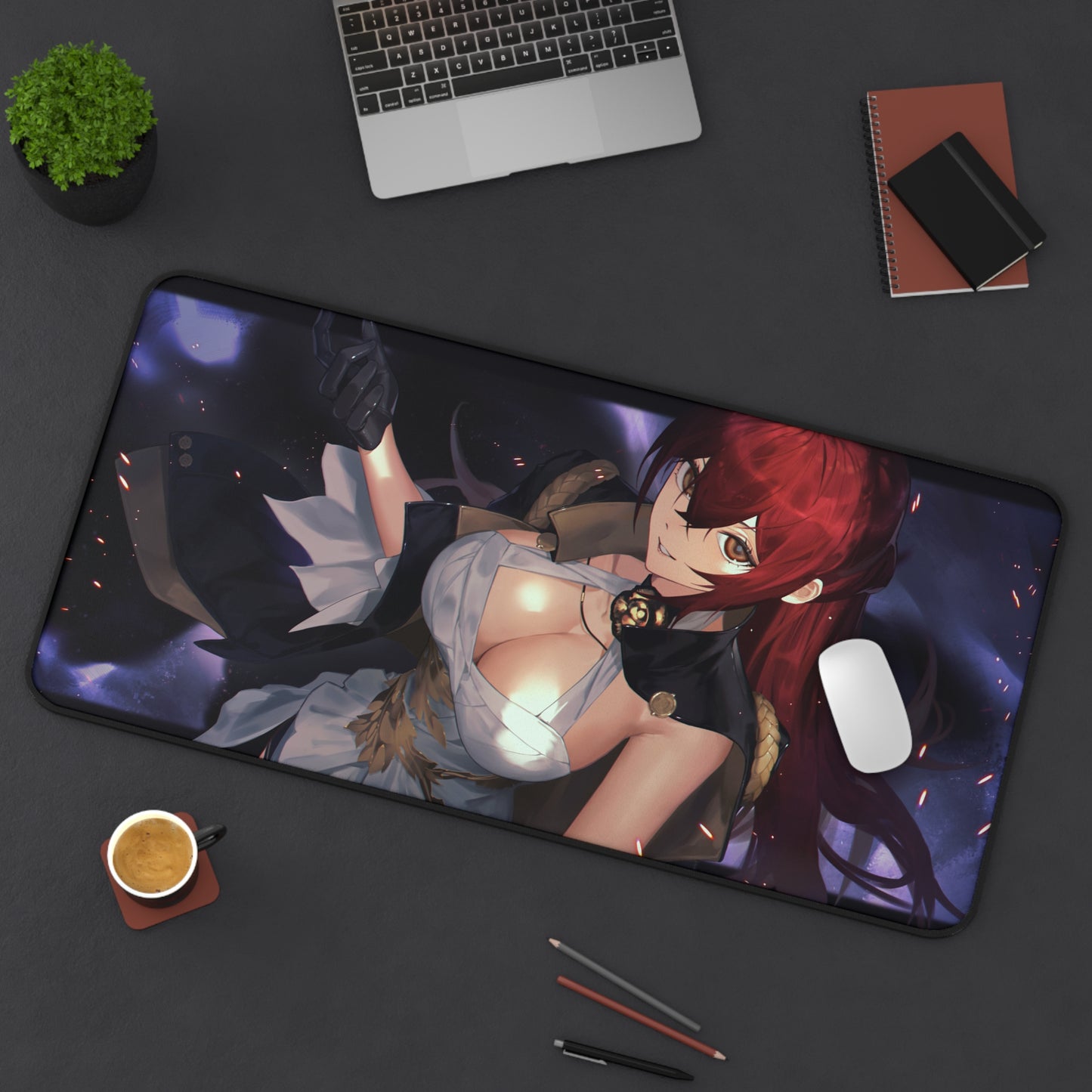 Himeko Boobs Honkai Star Rail Desk Mat - XXL Gaming Mousepad - Nonslip Card Playmat