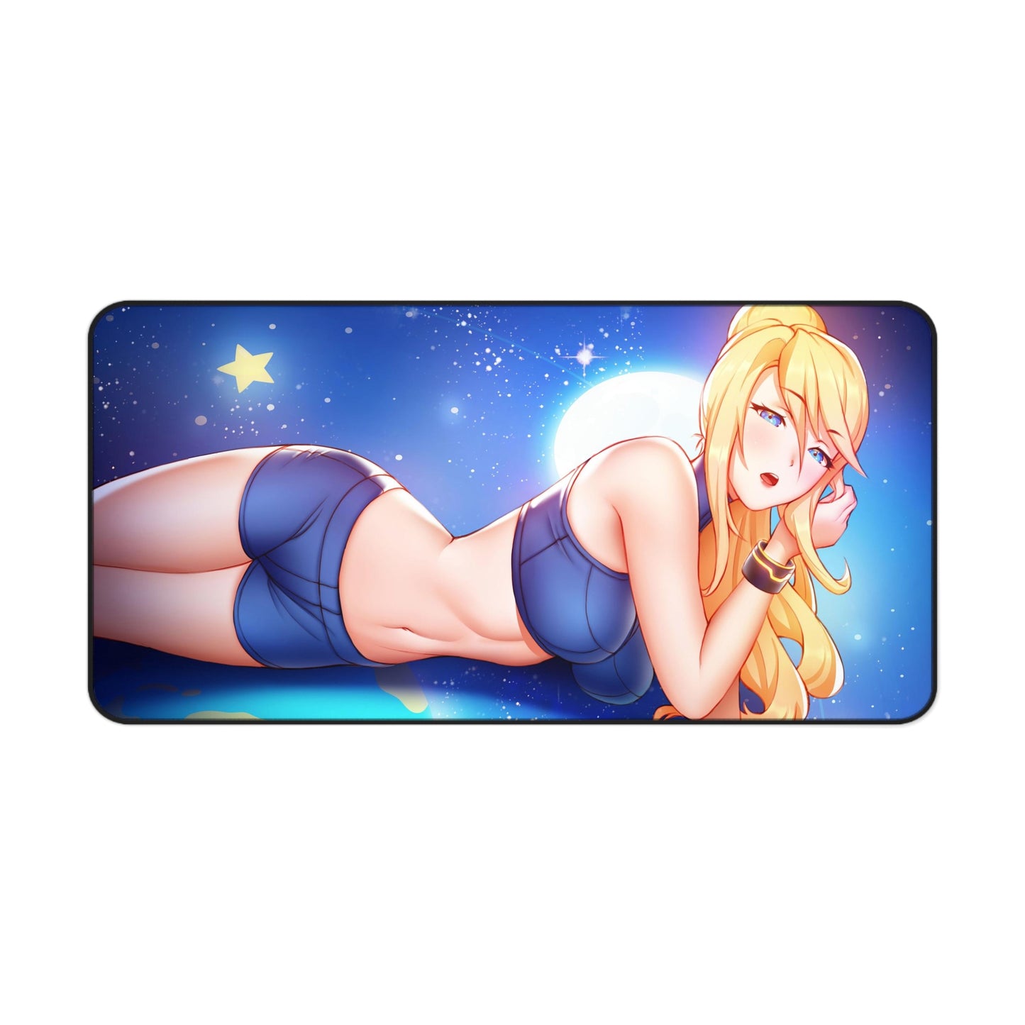 Sexy Waifu Samus Mousepad - Large Super Metroid Ecchi Desk Mat - XL Gaming Mouse Pad - Card Playmat