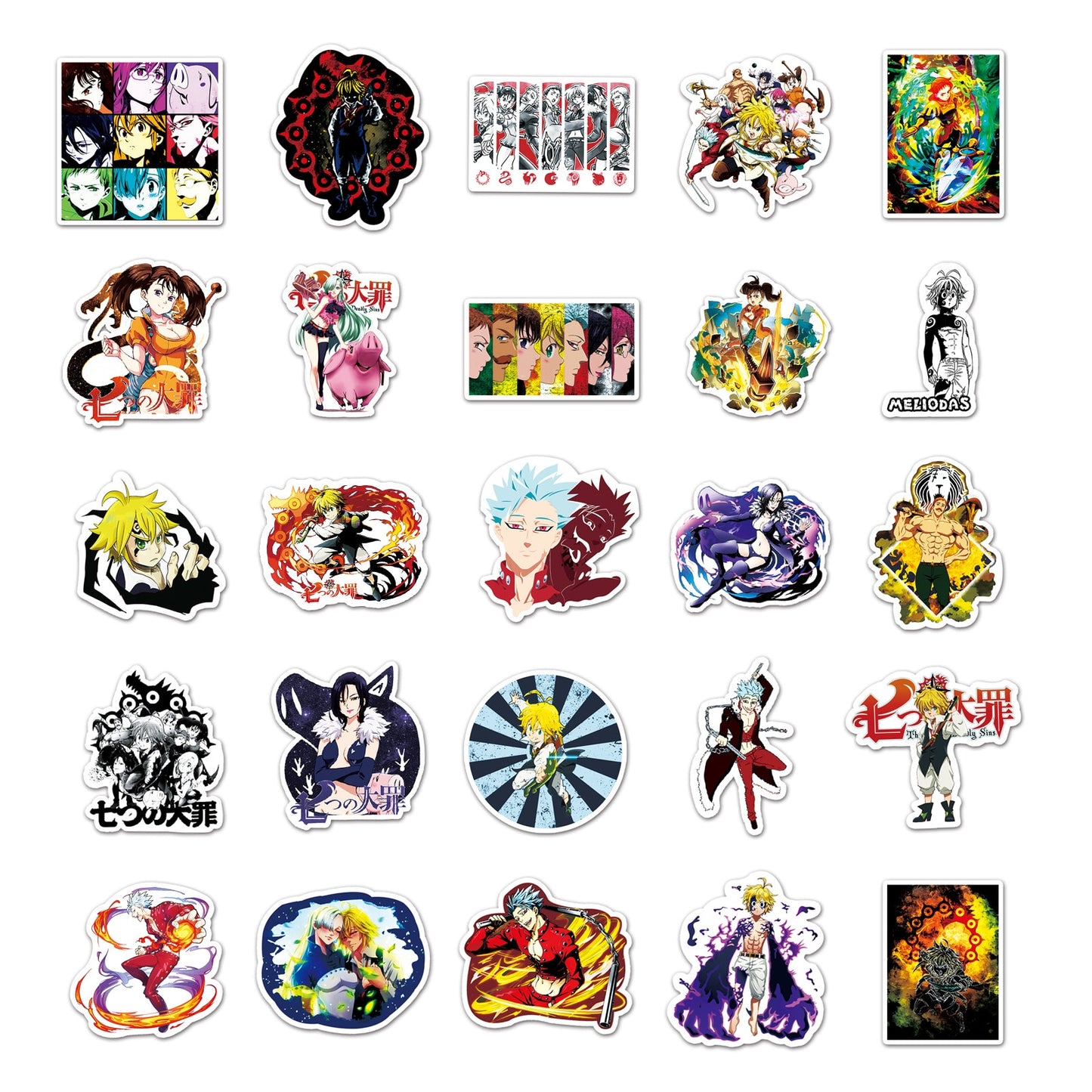 10/30/50PCS Cool The Seven Deadly Sins Anime Stickers Graffiti Decals DIY Laptop Phone Luggage Guitar Sticker Kids Toy Wholesale