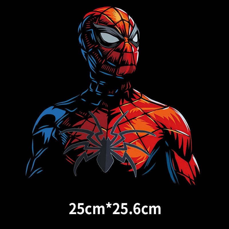 Marvel Spiderman Iron Man Hulk Cartoon Thermal Stickers for Clothes Heat Transfer Kids Patches Iron on Transfer Children Patches