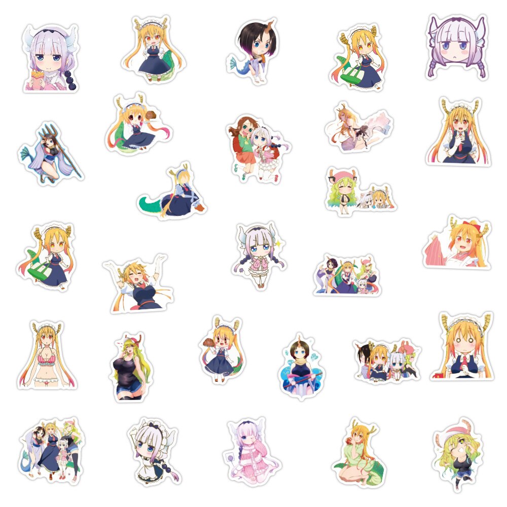 10/30/50PCS Cartoon Anime Kobayashi&#39;s Dragon Maid Doodle Sticker Laptop Guitar Skateboard Mobile Gift Toy Sticker Wholesale