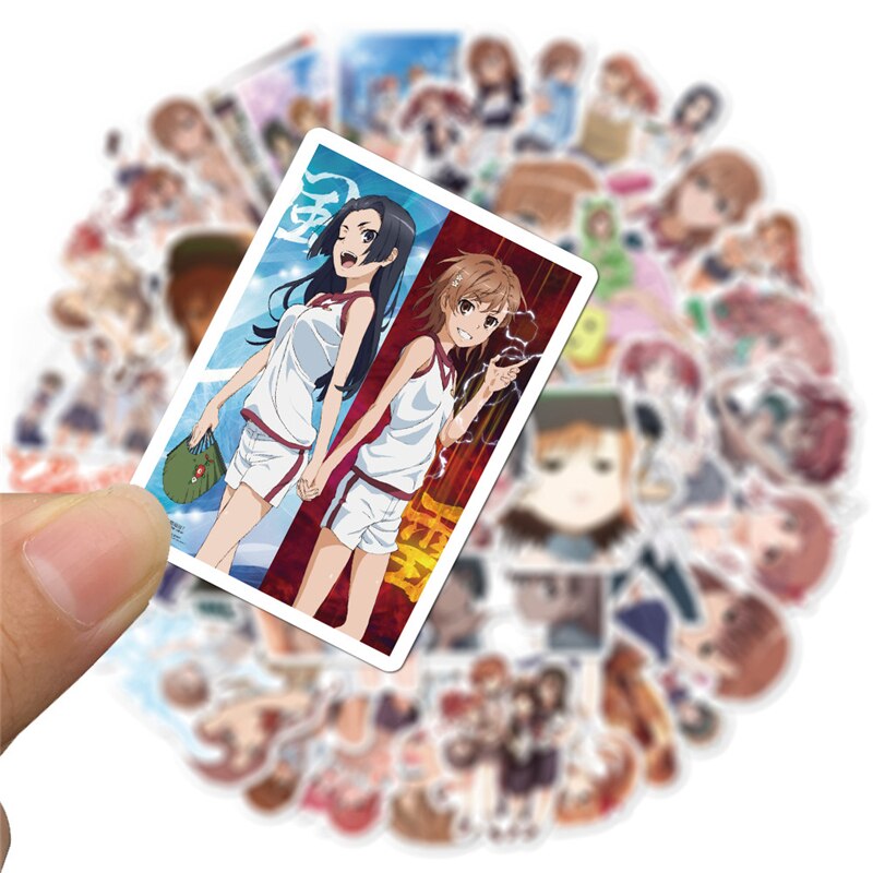 10/30/50Pcs/Set Anime To Aru Kagaku No Rail Gun Sticker Cosplay Badge Misaka Mikoto Cartoon Tags Water Proof Paster