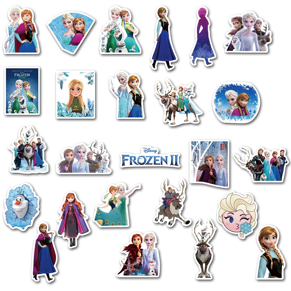 10/30/50Pcs/lot Disney Princess Frozen 2 Princess Stickers Computer Refrigerator Washing Machine Phone Decorative sticker