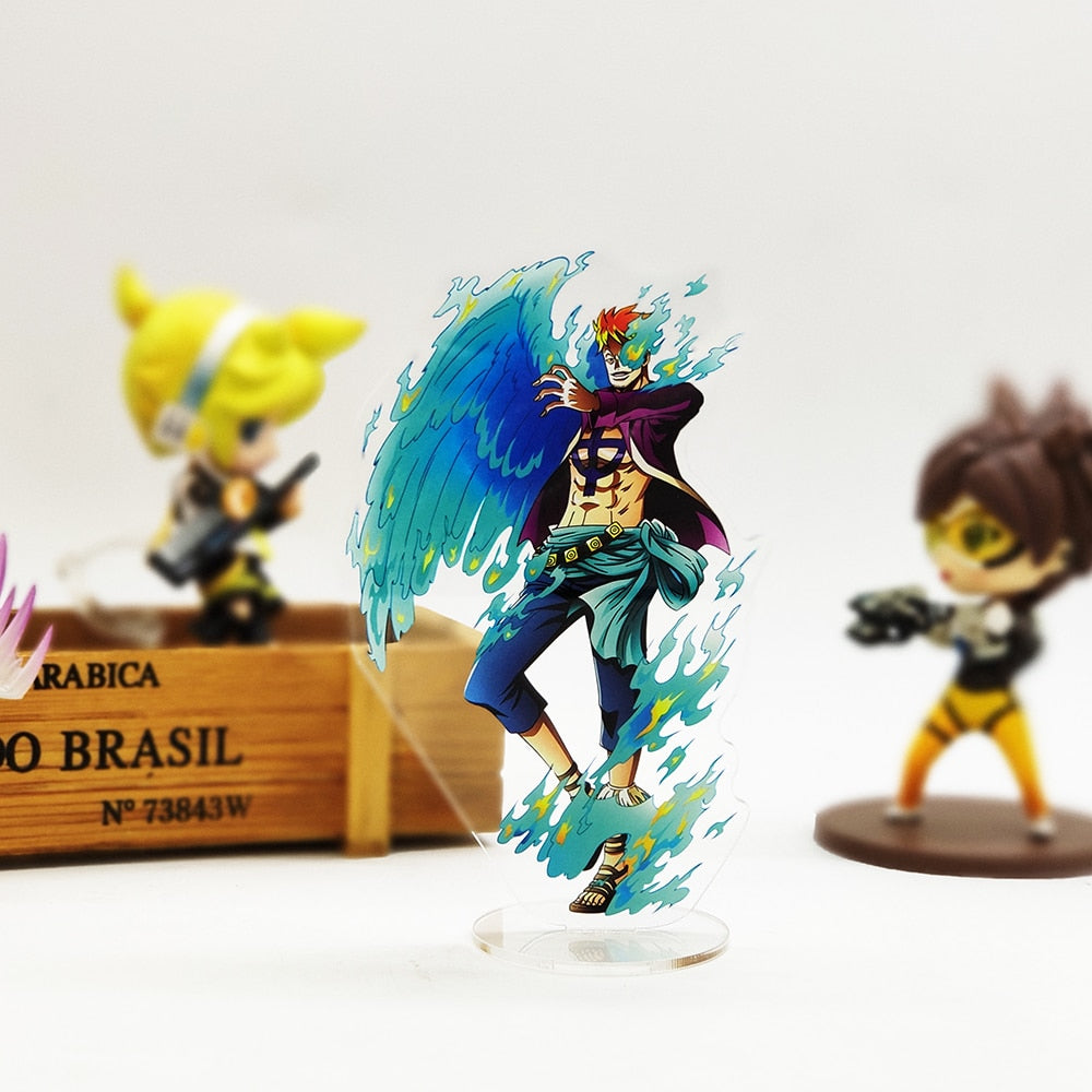 One Piece Battle Luffy Ace Marco  anime  acrylic standee figurines desk decoration cake topper