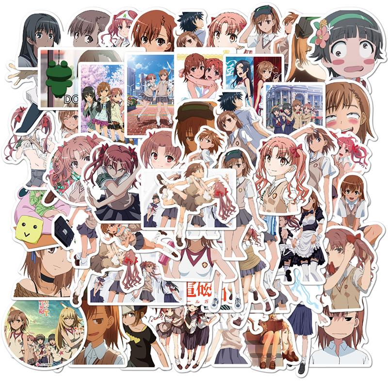 10/30/50Pcs/Set Anime To Aru Kagaku No Rail Gun Sticker Cosplay Badge Misaka Mikoto Cartoon Tags Water Proof Paster