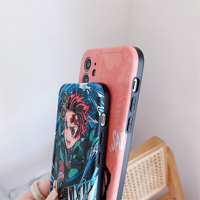 Luxury Japan Anime Demon Slaye Protective Silicone Soft Case For IPhone 11 12 13 14 Pro X Xr Xs Max Shockproof Cover Fundas