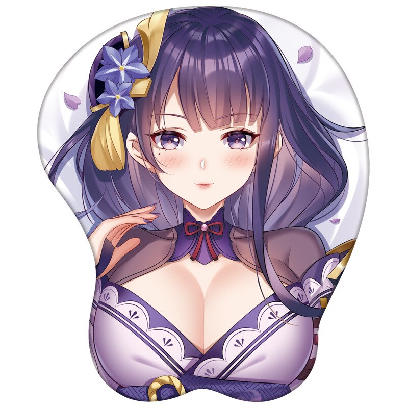 Genshin Impact Mouse Pad Hutao Ganyu Keqing Eula Yae Miko Gamer Anime KawaiGirl Mouse Pad  3D Oppai Silicone Gel Wrist Soft Mous