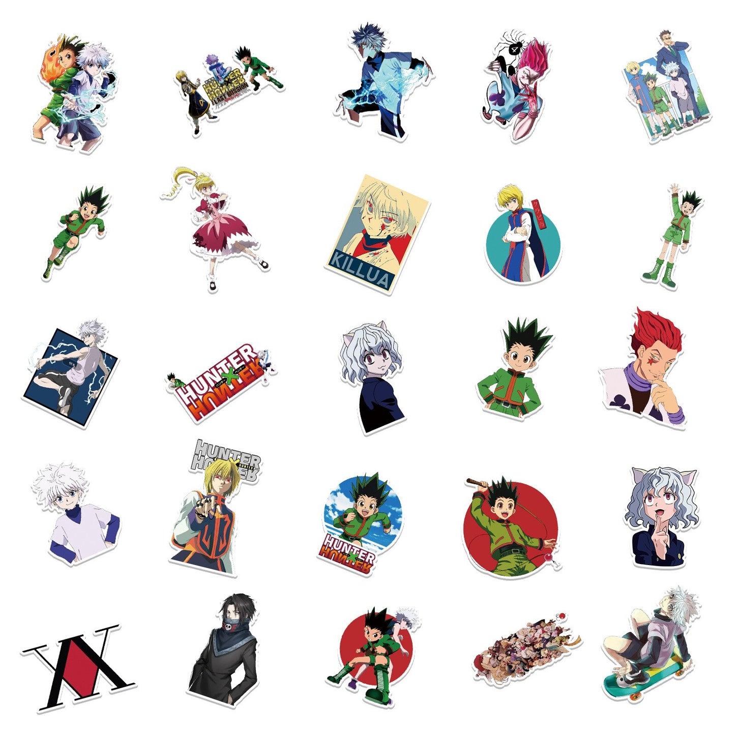 10/30/50PCS Animation Cartoon Hunter X Hunter Anime Sticker Waterproof Children&#39;s Toy Laptop Skateboard PVC Sticker Wholesale