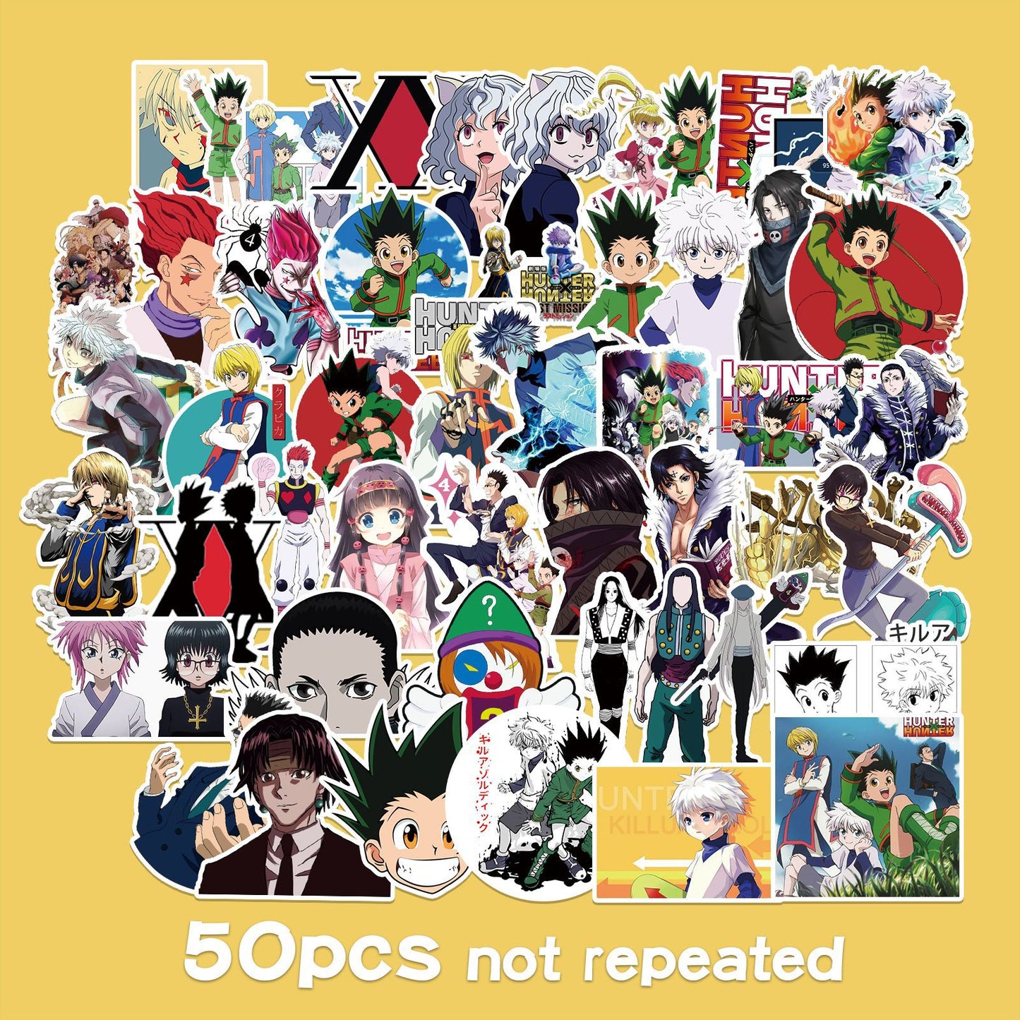 10/30/50PCS Animation Cartoon Hunter X Hunter Anime Sticker Waterproof Children&#39;s Toy Laptop Skateboard PVC Sticker Wholesale