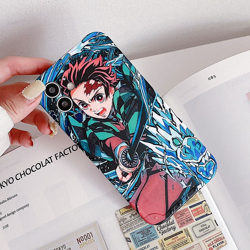 Luxury Japan Anime Demon Slaye Protective Silicone Soft Case For IPhone 11 12 13 14 Pro X Xr Xs Max Shockproof Cover Fundas