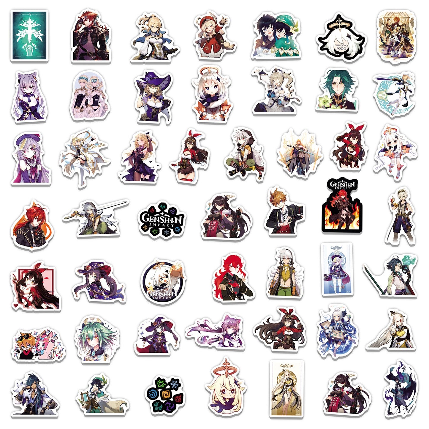 10/30/50PCS Anime Genshin Impact Game Xiao/Klee/Barbara Stickers Cartoon Kids Toys Laptop Scooter Exquisite Stickers Wholesale