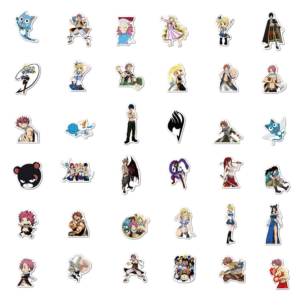 10/30/50Pcs Anime Fairy Tail Stickers Car Bike Travel Luggage Phone Guitar Laptop Fridge Waterproof Classic Toy Decal Stickers