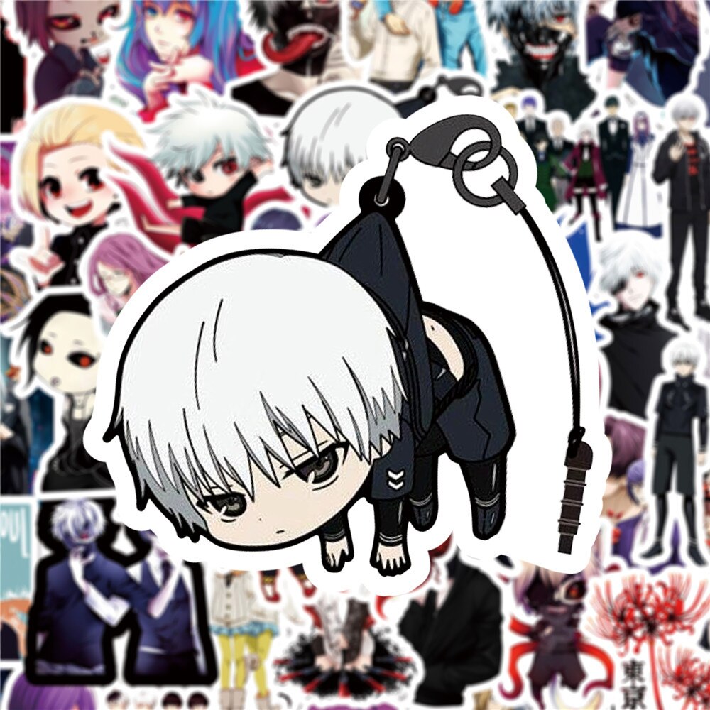 10/30/50PCS Cartoon Japan Anime Tokyo Ghoul Graffiti Helmet Sticker Notebook Guitar Skateboard Phone Toy Sticker Wholesale