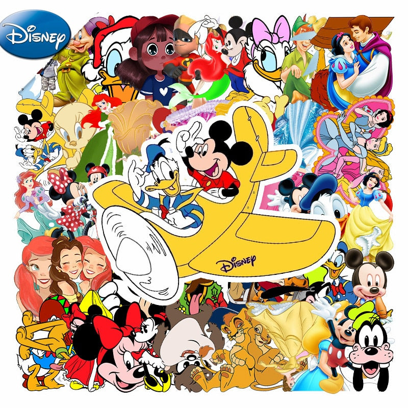 50PCS Marvel Disney Crashed Glass Cartoon Character Funny Stickers Luggage Trolley Case Bike Notebook Cute Waterproof Sticker