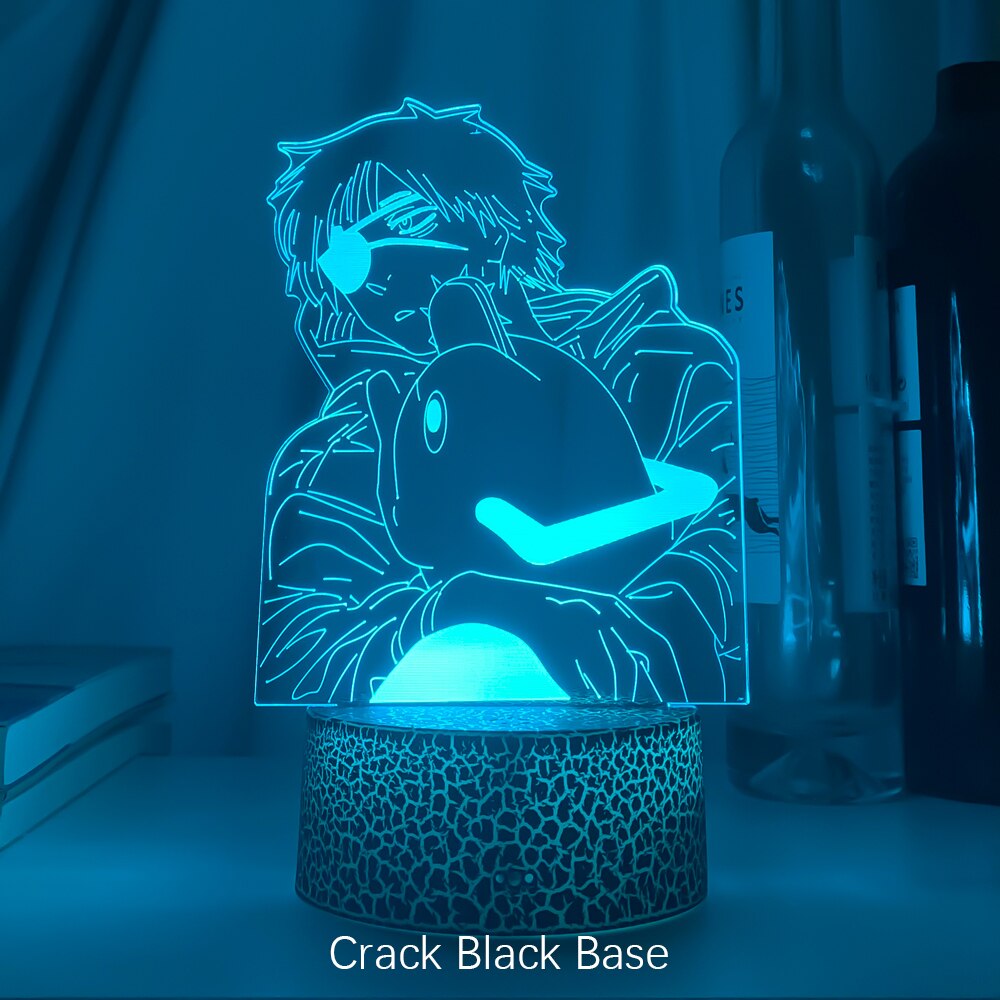 Anime Chainsaw Man Led Light for Bedroom Decorative Night Light Children Birthday Gift Manga Chainsaw Man 3d Lamp Bedside