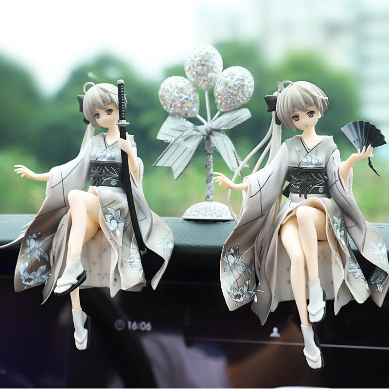 Yosuga No Sora Anime Action Figures Sora Kasugano 3 Models Kimono Fan Sitting Posture Car Decoration PVC Collection Model Dolls