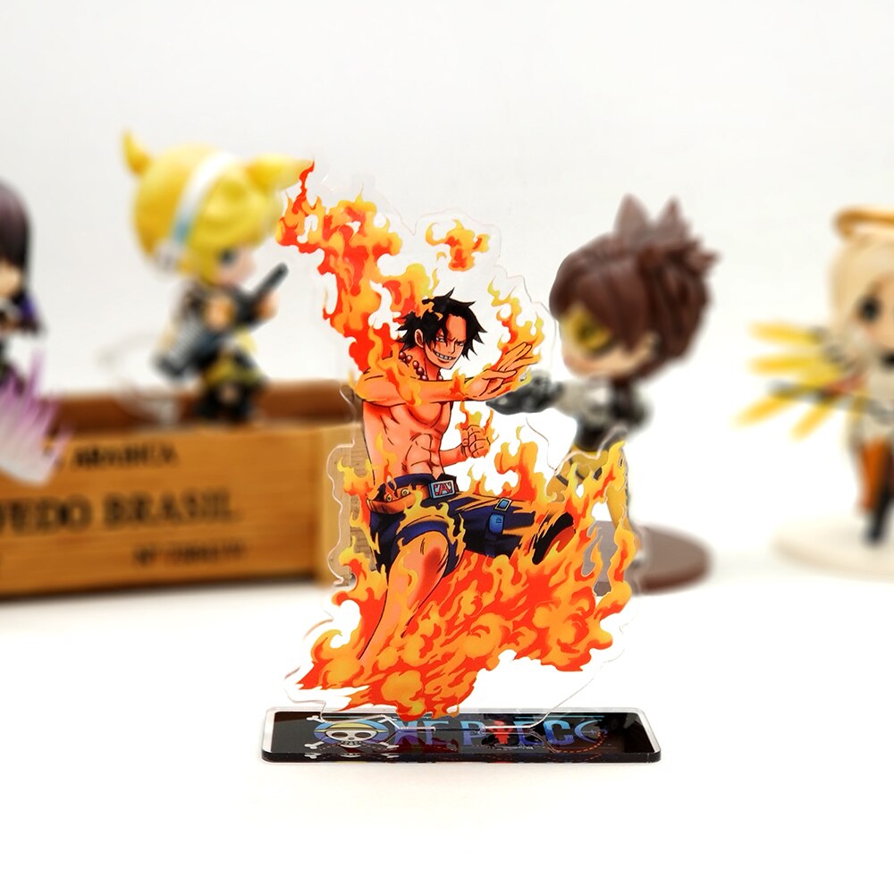 One Piece Ace the fire fist  acrylic standee figurines desk decoration cake topper anime