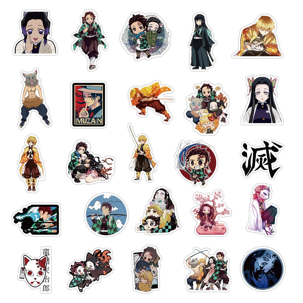 10/30/50PCS Anime Ghost Slayer Graffiti Trolley Case Scooter Refrigerator Water Cup Gift Toy Waterproof Sticker Wholesale