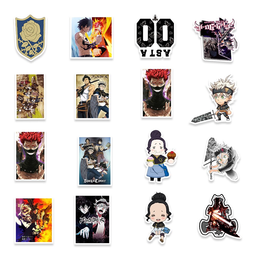 10/30/50PCS Cartoon Anime Black Clover Graffiti Sticker Skateboard Suitcase Mobile Phone Notebook Gift Toy PVC Sticker Wholesale