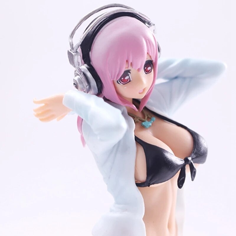 Anime SUPERSONICO Figure Sexy Swimsuit Standing Collectible Doll Model Desktop Collection Decoration PVC Material Static Toys