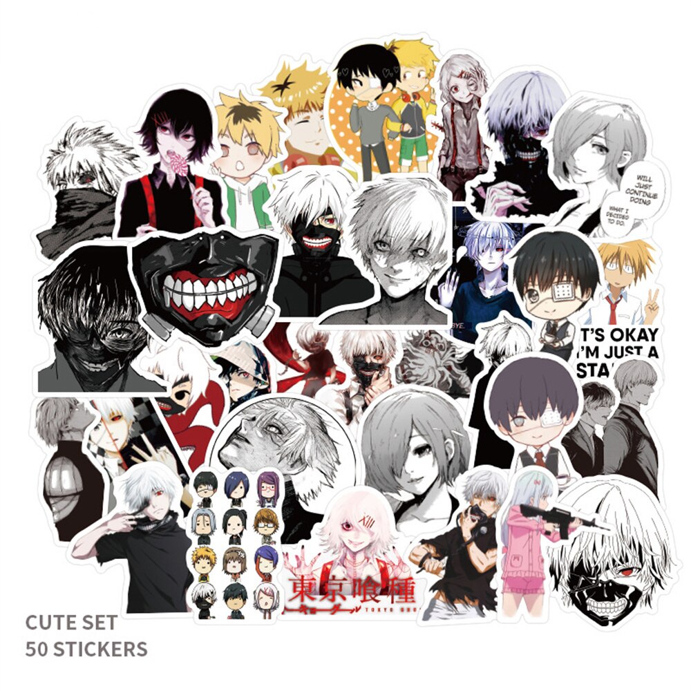 10/30/50/PCS Tokyo Ghoul Japanese Anime Graffiti Luggage Mobile Phone Children&#39;s Toy Laptop DiY Scrapbook Sticker Wholesale