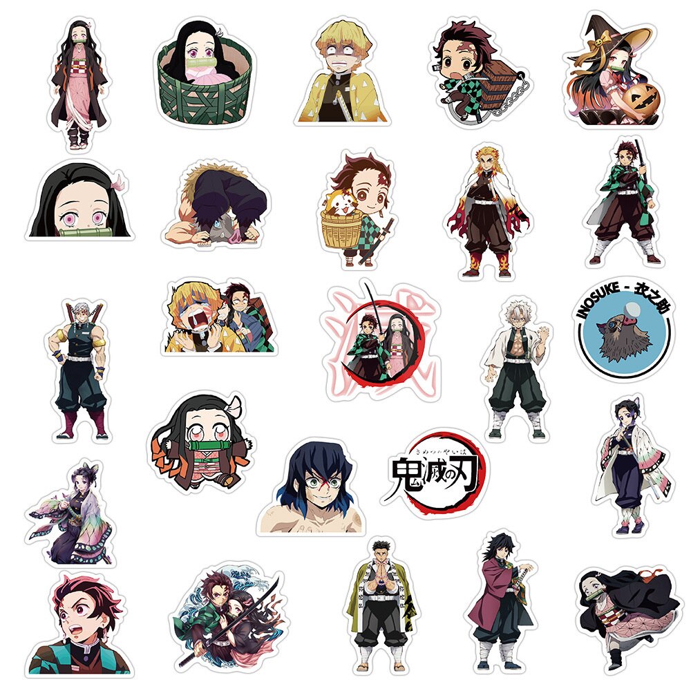 10/30/50PCS Anime Ghost Slayer Graffiti Trolley Case Scooter Refrigerator Water Cup Gift Toy Waterproof Sticker Wholesale