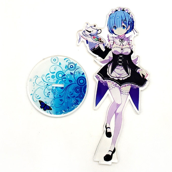 Re Zero Starting Life in Another World Ram Rem  acrylic standee figurines desk decoration cake topper anime