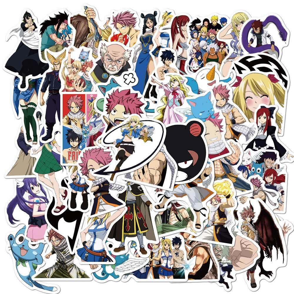 10/30/50Pcs Anime Fairy Tail Stickers Car Bike Travel Luggage Phone Guitar Laptop Fridge Waterproof Classic Toy Decal Stickers