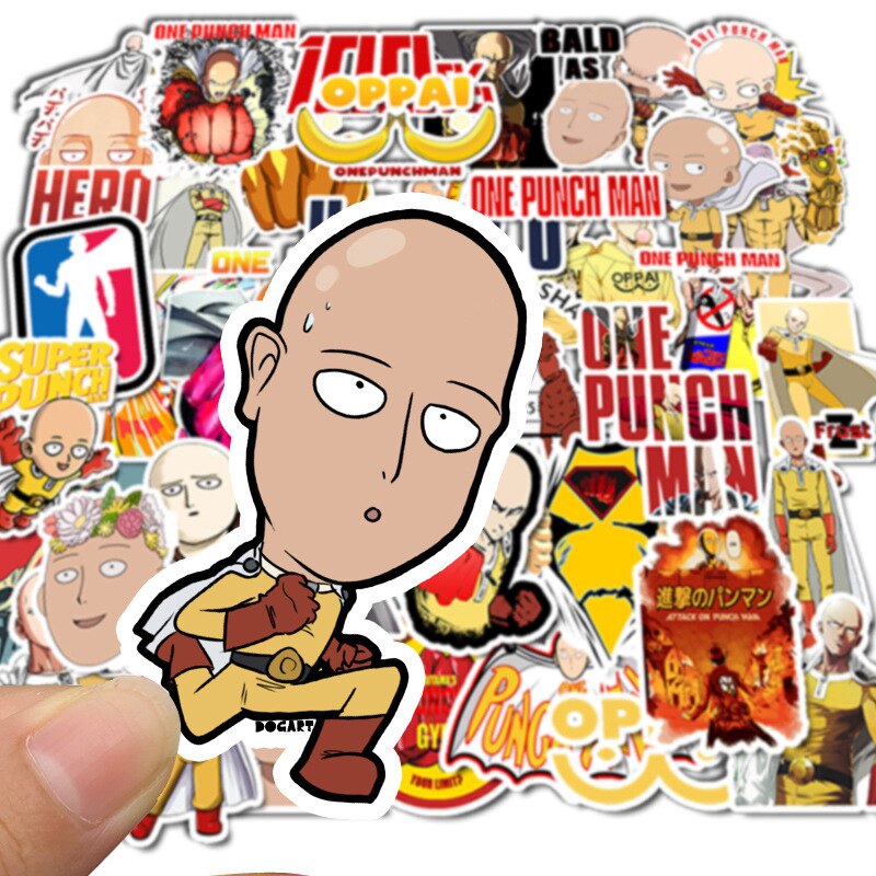 10/30/50PCS Anime One Punch Superman Creative Decoration Sticker Sticker Scrapbook Suitcase Guitar Phone Toy Sticker Wholesale