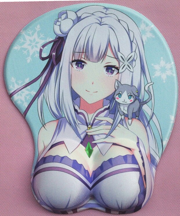 2020 new version Japanese anime 3d mouse pad wristbands Cartoon Creative sexy mouse pad Chest beauty mouse pad Free Shipping