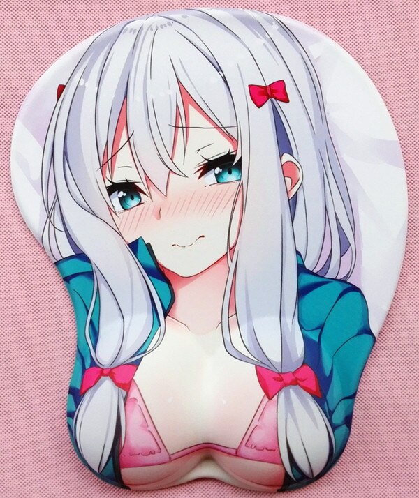 2020 new version Japanese anime 3d mouse pad wristbands Cartoon Creative sexy mouse pad Chest beauty mouse pad Free Shipping