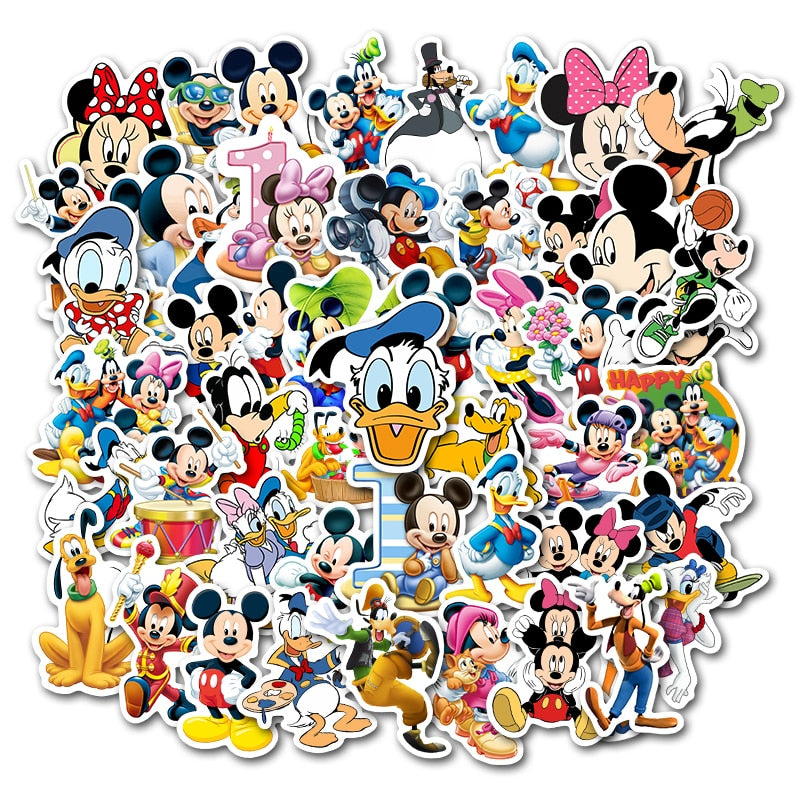 50PCS Marvel Disney Crashed Glass Cartoon Character Funny Stickers Luggage Trolley Case Bike Notebook Cute Waterproof Sticker