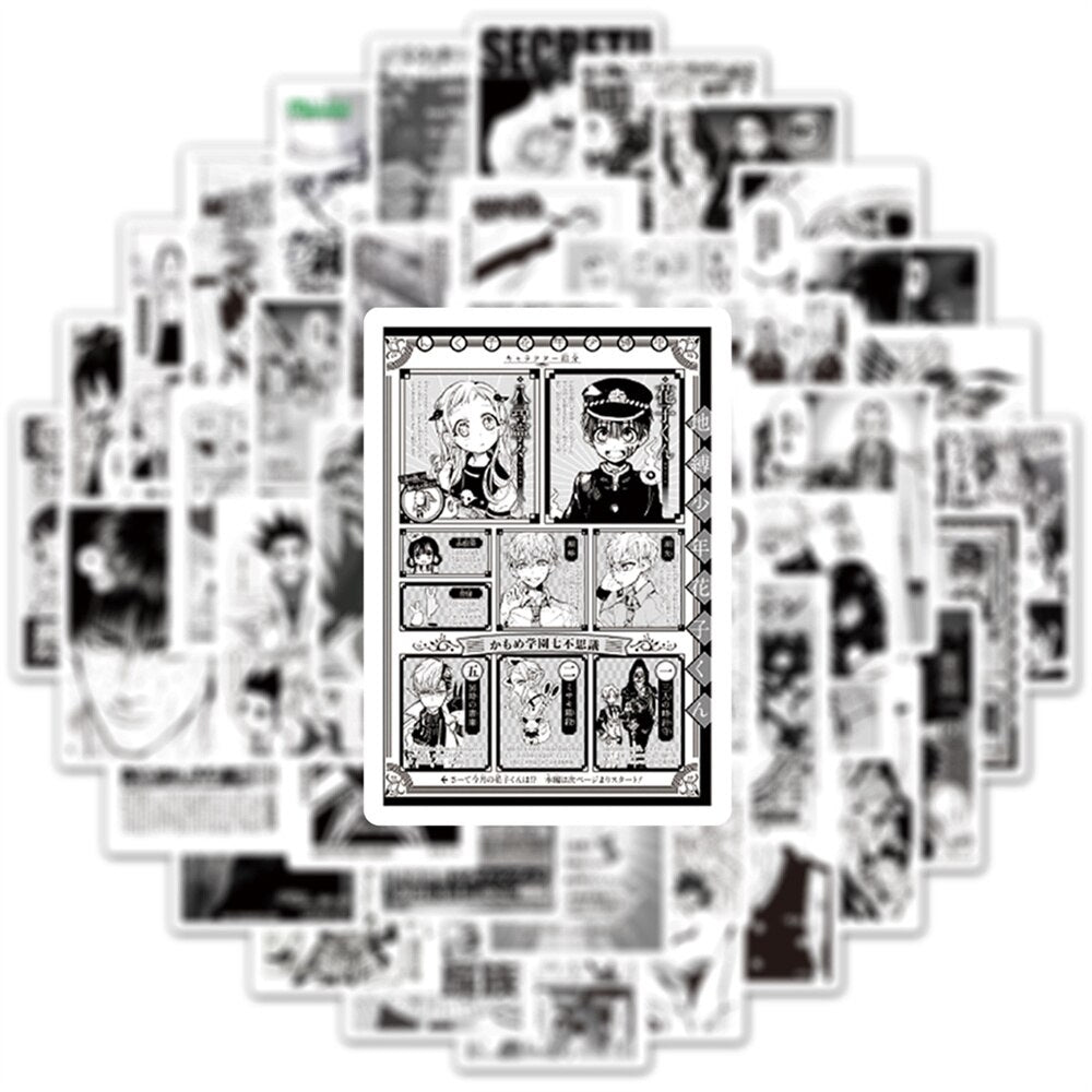 10/30/50PCS Black and White Anime Poster Comic Graffiti Jujutsu Kaisen Demon Hunter Skateboard Phone Notebook Sticker Wholesale