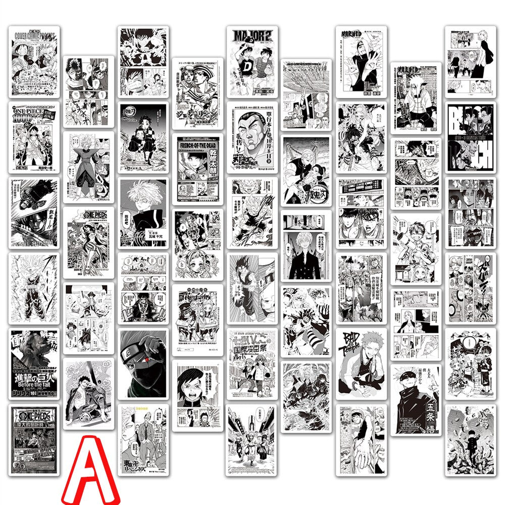 10/30/50PCS Black and White Anime Poster Comic Graffiti Jujutsu Kaisen Demon Hunter Skateboard Phone Notebook Sticker Wholesale