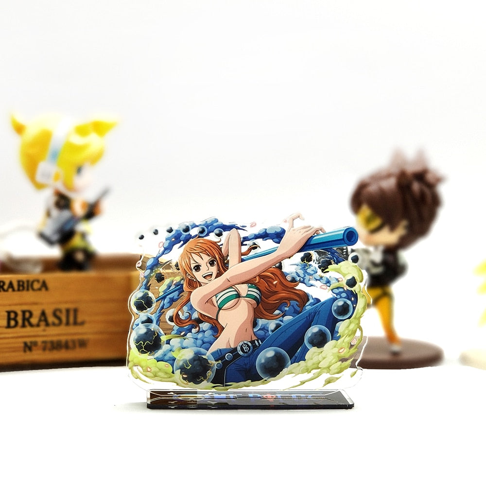 One Piece Battle Luffy Zoro Nami Robin Ace Katakur Charlotte anime acrylic standee figurines desk decoration cake topper