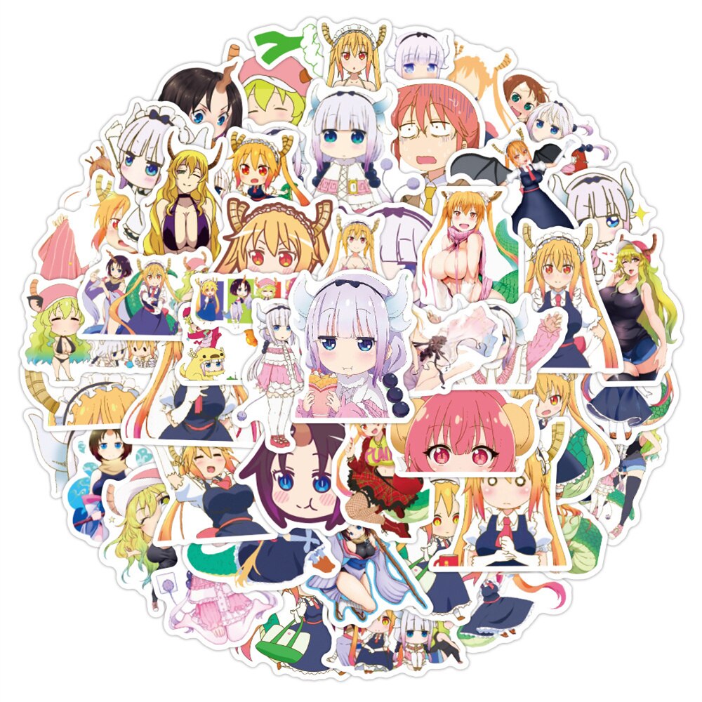 10/30/50PCS Cartoon Anime Kobayashi&#39;s Dragon Maid Doodle Sticker Laptop Guitar Skateboard Mobile Gift Toy Sticker Wholesale